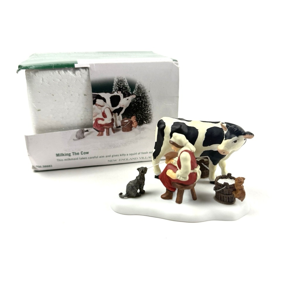 Department 56 Milking The Cow New England Village #56683 Accessory Farm Kitty